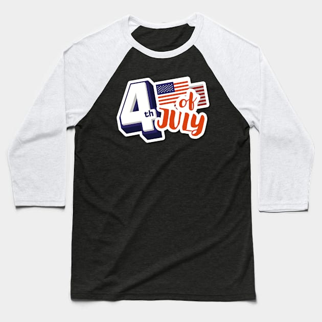 4th of july Baseball T-Shirt by ZIID ETERNITY